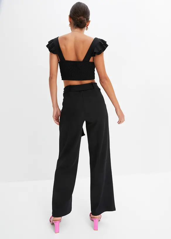 Top und Hose (2-tlg.Set) in schwarz von hinten (Totalaufnahme) - bonprix