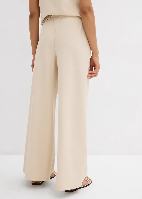 Marlenehose aus Piqué in beige von hinten - bonprix Marlenehose aus Piqué in beige von hinten - bonprix