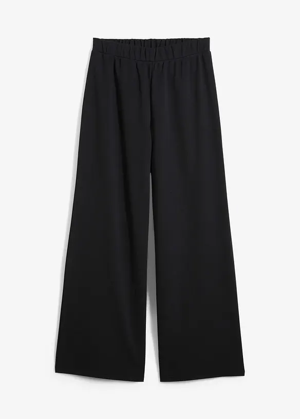 Marlenehose aus Piqué in schwarz von vorne - bonprix