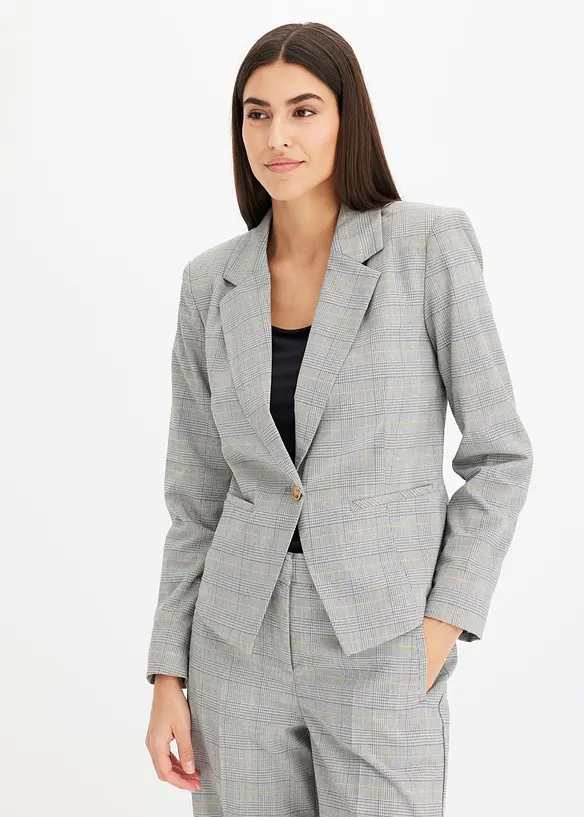 Glencheck Blazer in schwarz von vorne (im Anschnitt) - bonprix