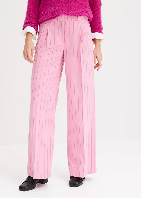 Nadelstreifen Marlenehose aus softem Viskose-Mix in rosa von vorne - bonprix Nadelstreifen Marlenehose aus softem Viskose-Mix in rosa von vorne - bonprix