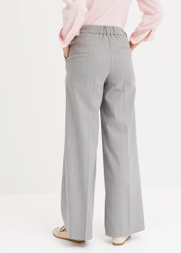 Nadelstreifen Marlenehose aus softem Viskose-Mix in grau von hinten - bonprix Nadelstreifen Marlenehose aus softem Viskose-Mix in grau von hinten - bonprix