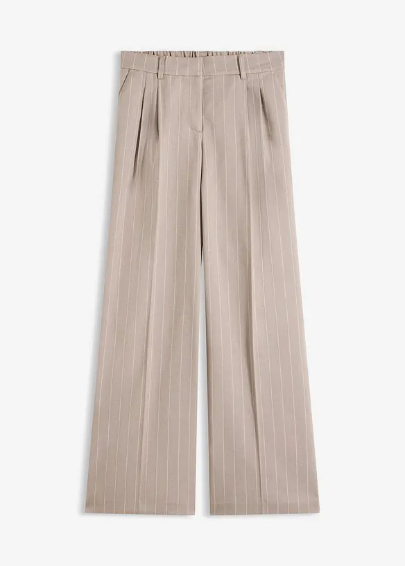 Nadelstreifen Marlenehose aus softem Viskose-Mix in braun von vorne - bonprix Nadelstreifen Marlenehose aus softem Viskose-Mix in braun von vorne - bonprix