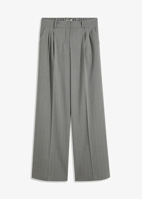 Nadelstreifen Marlenehose aus softem Viskose-Mix in grau von vorne - bonprix Nadelstreifen Marlenehose aus softem Viskose-Mix in grau von vorne - bonprix