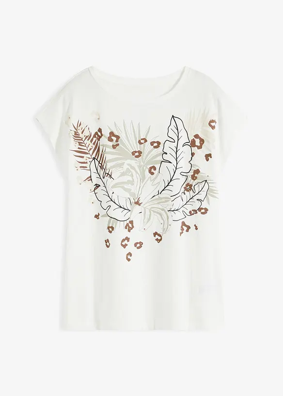 Shirt aus reiner Bio-Baumwolle in weiß von vorne - bonprix