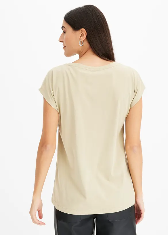 Shirt aus reiner Bio-Baumwolle in grün von hinten (im Anschnitt) - bonprix