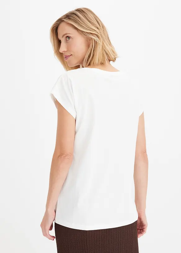 Shirt aus reiner Bio-Baumwolle in weiß von hinten (im Anschnitt) - bonprix