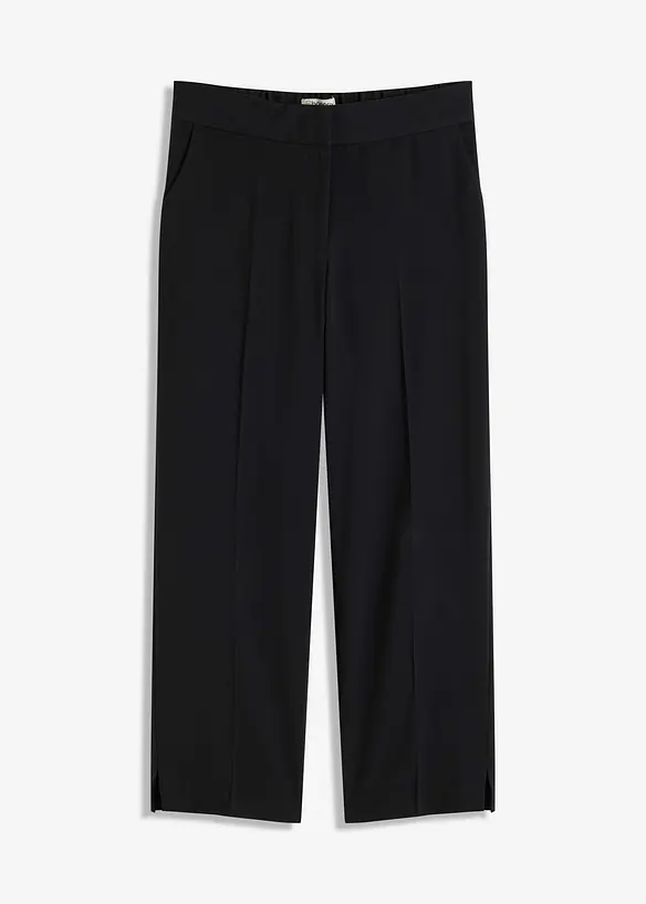 3/4-Hose aus softem Viskose-Mix in schwarz von vorne - bonprix