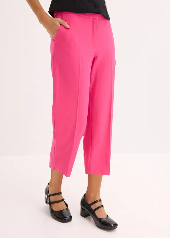 3/4-Hose aus softem Viskose-Mix in pink von vorne - bonprix