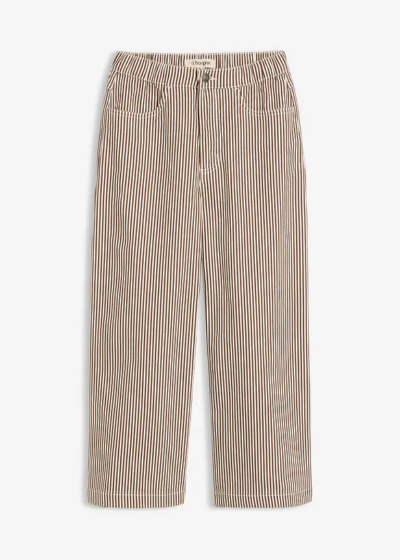 Twillhose mit Bequembund aus Baumwoll-Mix in braun von vorne - bonprix