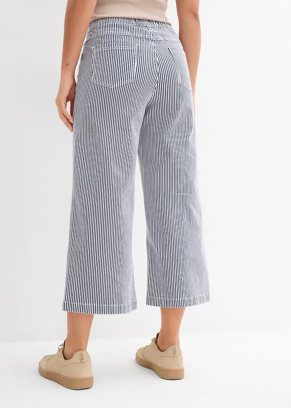 Twillhose mit Bequembund aus Baumwoll-Mix in blau von hinten - bonprix