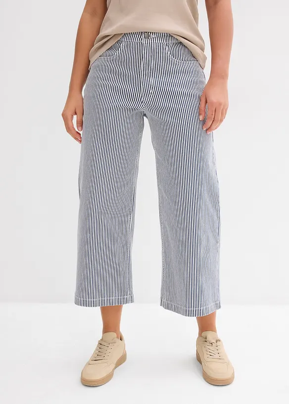 Twillhose mit Bequembund aus Baumwoll-Mix in blau von vorne - bonprix