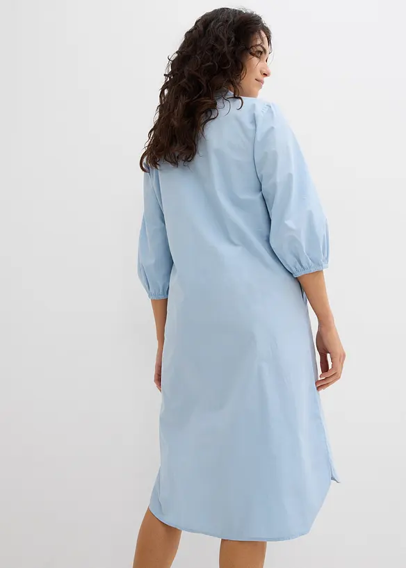 Blusenkleid aus leichter Baumwolle in blau von hinten (Totalaufnahme) - bonprix