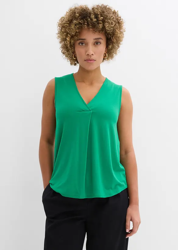 Top aus softem Viskose-Mix in grün von vorne (im Anschnitt) - bonprix Top aus softem Viskose-Mix in grün von vorne (im Anschnitt) - bonprix