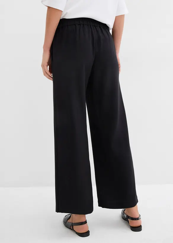 Culotte aus softem Viskose-Mix in schwarz von hinten - bonprix