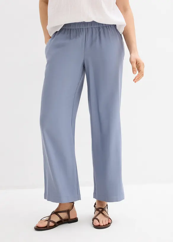 Culotte aus softem Viskose-Mix in blau von vorne - bonprix
