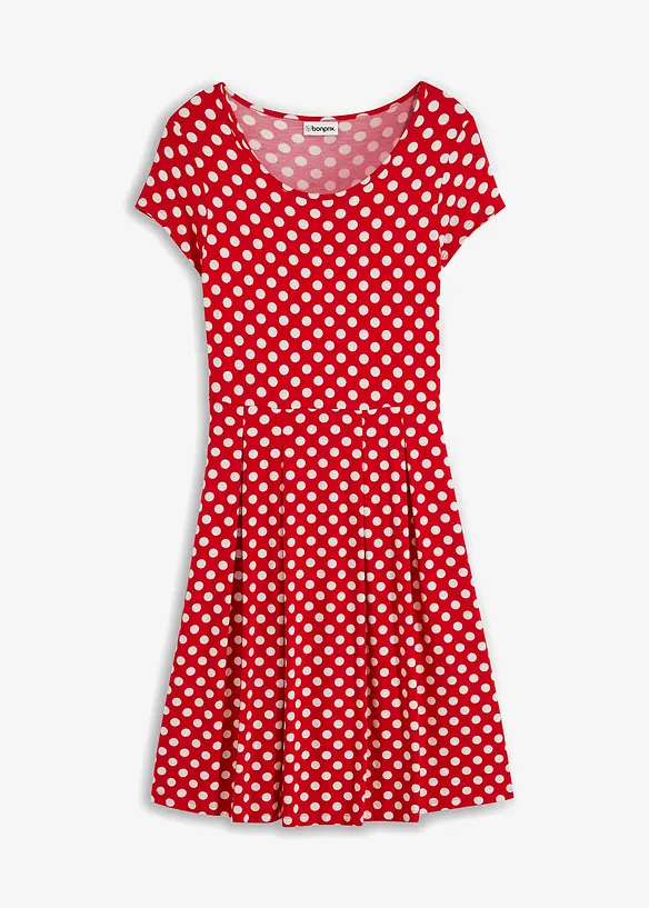 Shirtkleid aus fließender Viskose in rot von vorne - bonprix