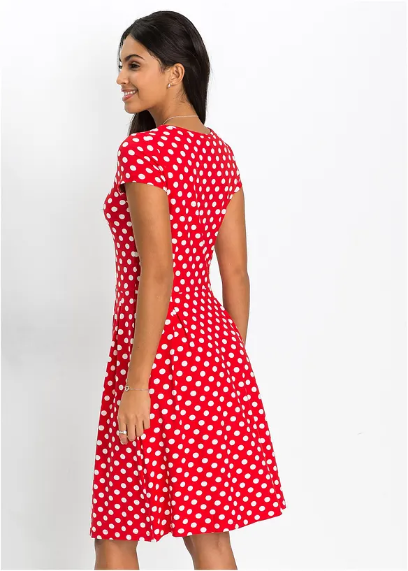 Shirtkleid aus fließender Viskose in rot von hinten (Totalaufnahme) - bonprix