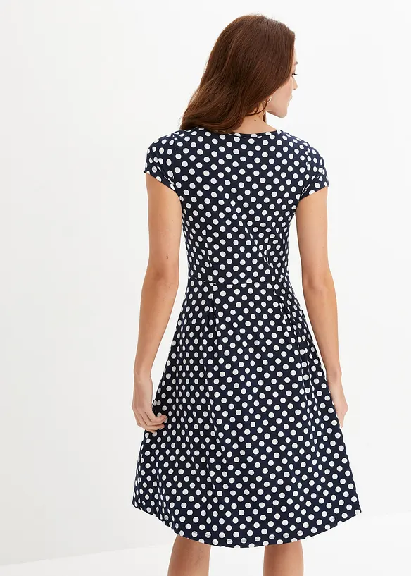 Shirtkleid aus fließender Viskose in blau von hinten (Totalaufnahme) - bonprix