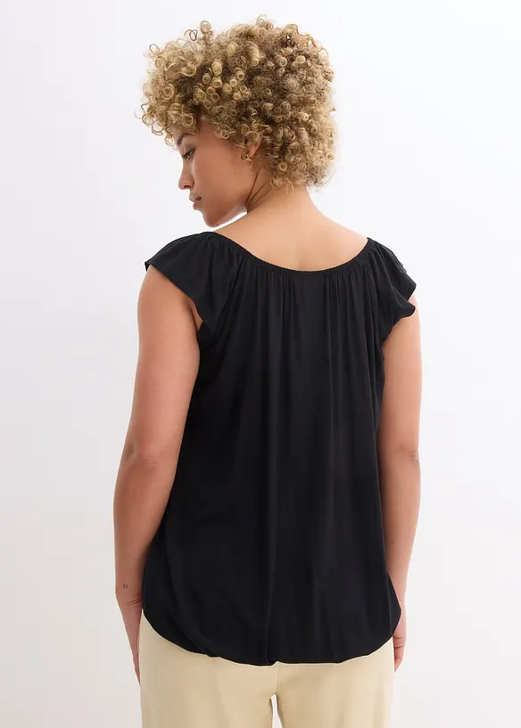 Shirt aus softem Viskose-Mix in schwarz von hinten (im Anschnitt) - bonprix Shirt aus softem Viskose-Mix in schwarz von hinten (im Anschnitt) - bonprix