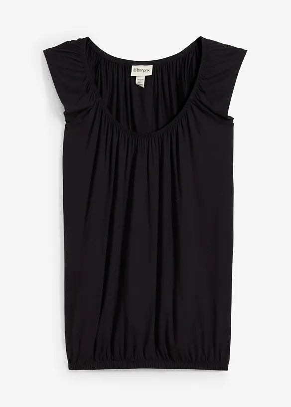 Shirt aus softem Viskose-Mix in schwarz von vorne - bonprix Shirt aus softem Viskose-Mix in schwarz von vorne - bonprix