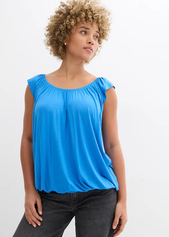Shirt aus softem Viskose-Mix in blau von vorne (im Anschnitt) - bonprix Shirt aus softem Viskose-Mix in blau von vorne (im Anschnitt) - bonprix