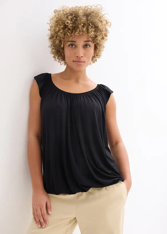 Shirt aus softem Viskose-Mix in schwarz von vorne (im Anschnitt) - bonprix Shirt aus softem Viskose-Mix in schwarz von vorne (im Anschnitt) - bonprix