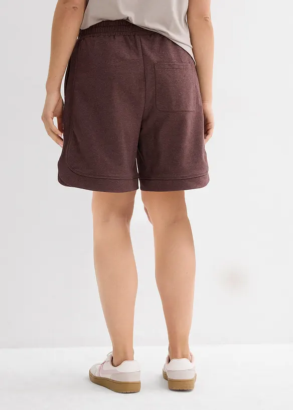 Weite Sweat-Shorts  aus Baumwoll-Mix in braun von hinten - bonprix