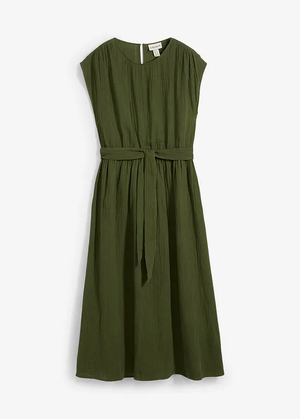 Maxikleid aus reiner Baumwolle in grün von vorne - bonprix Maxikleid aus reiner Baumwolle in grün von vorne - bonprix