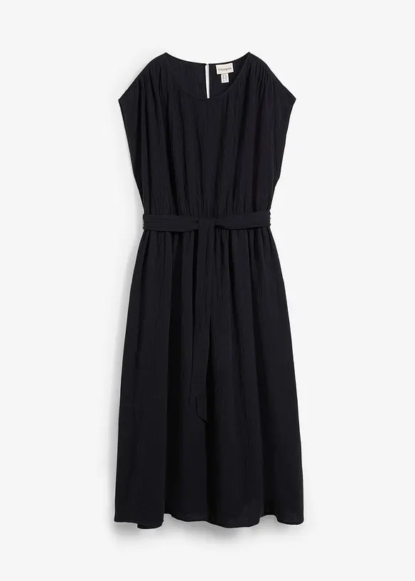 Maxikleid aus reiner Baumwolle in schwarz von vorne - bonprix Maxikleid aus reiner Baumwolle in schwarz von vorne - bonprix