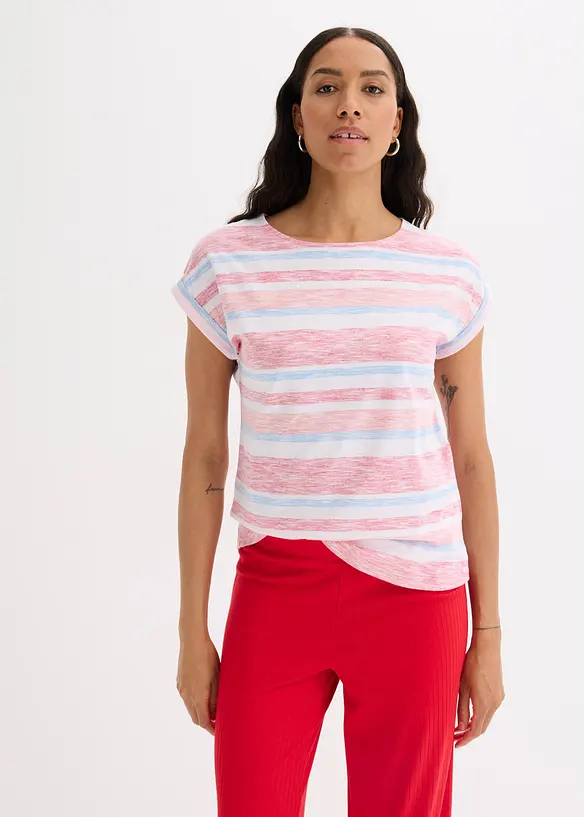 T-Shirt aus reiner Bio-Baumwolle in rot von vorne (im Anschnitt) - bonprix T-Shirt aus reiner Bio-Baumwolle in rot von vorne (im Anschnitt) - bonprix
