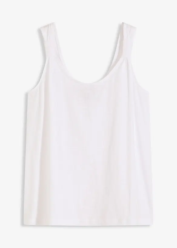Tanktop aus reiner Bio-Baumwolle in weiß von vorne - bonprix