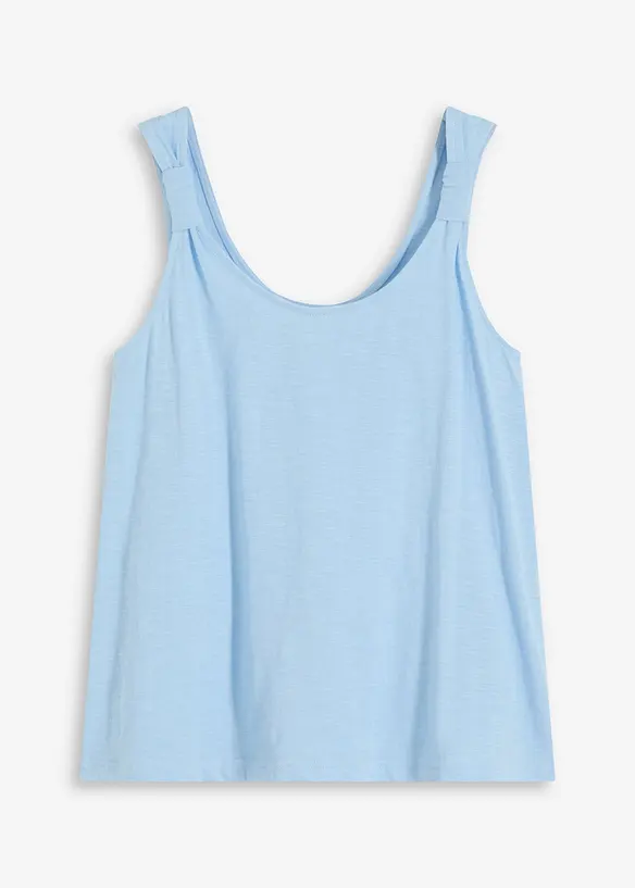 Tanktop aus reiner Bio-Baumwolle in blau von vorne - bonprix