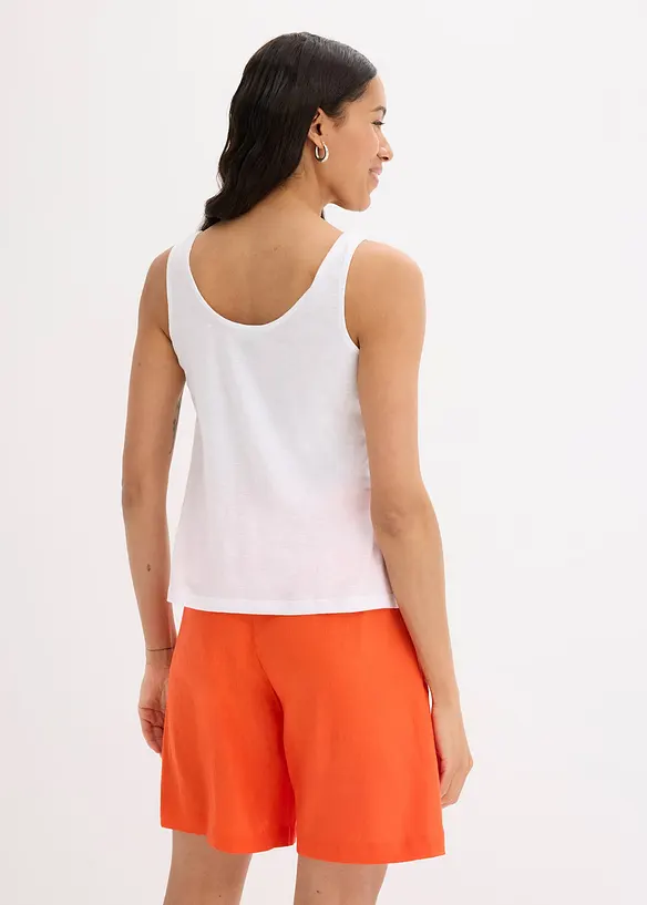 Tanktop aus reiner Bio-Baumwolle in weiß von hinten (im Anschnitt) - bonprix