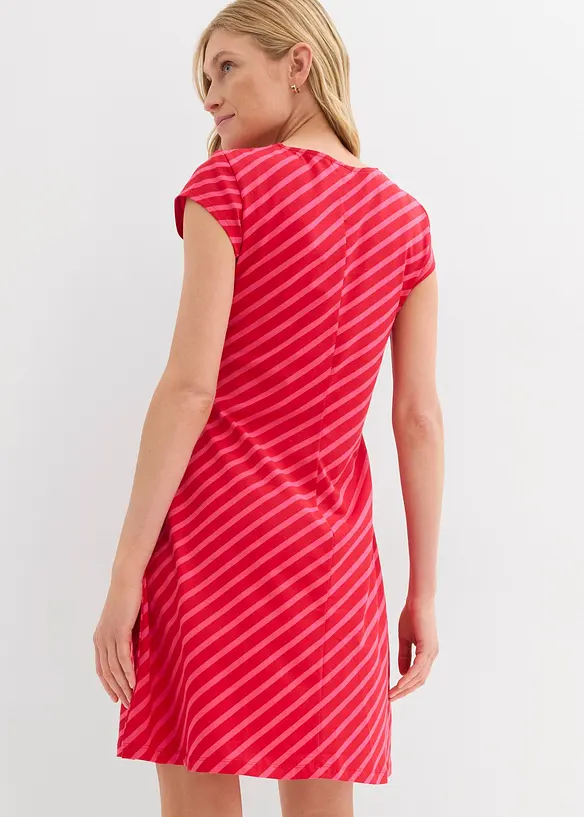 Jersey-Kleid mit figurbetonter Passform in pink von hinten (Totalaufnahme) - bonprix Jersey-Kleid mit figurbetonter Passform in pink von hinten (Totalaufnahme) - bonprix