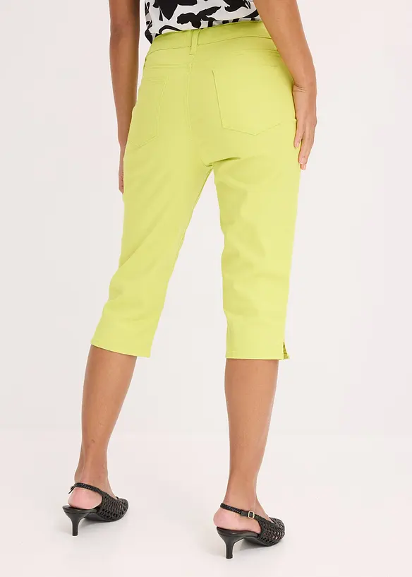 Capri-Hose mit Bequembund in gelb von hinten - bonprix