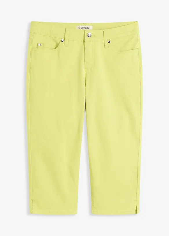 Capri-Hose mit Bequembund in gelb von vorne - bonprix