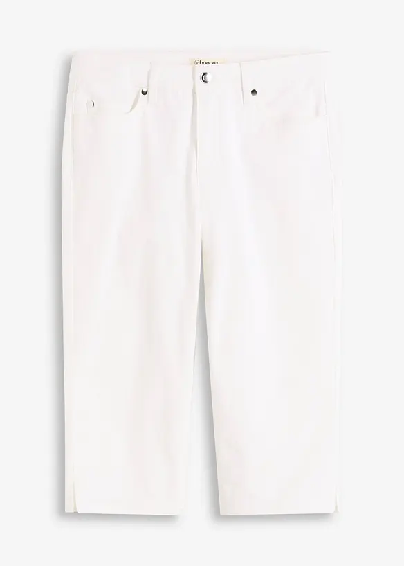 Capri-Hose mit Bequembund in weiß von vorne - bonprix