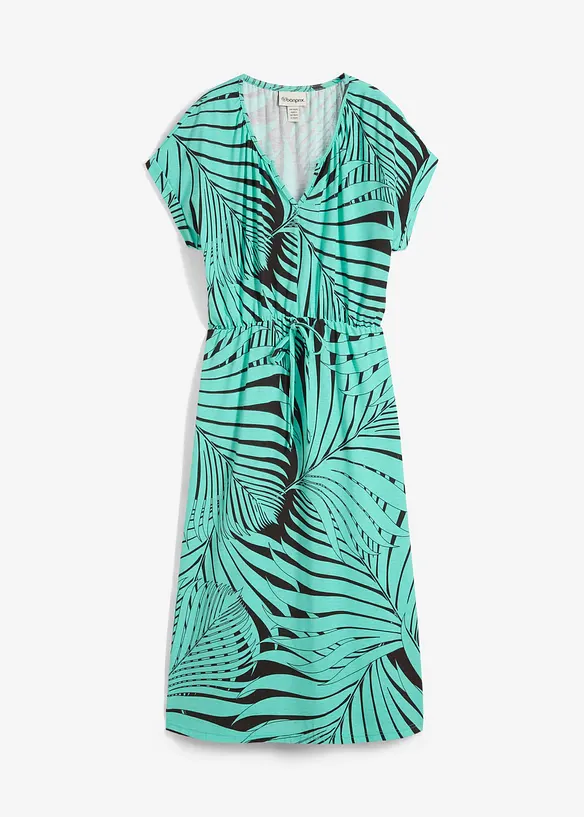 Jerseykleid aus fließendem Viskose-Mix in grün von vorne - bonprix Jerseykleid aus fließendem Viskose-Mix in grün von vorne - bonprix
