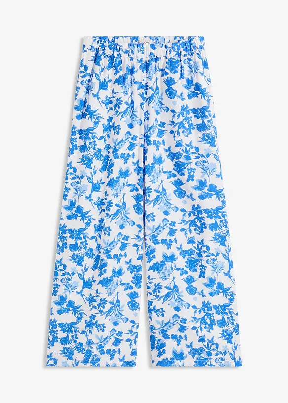 Culotte aus fließendem Viskose-Mix in weiß von vorne - bonprix Culotte aus fließendem Viskose-Mix in weiß von vorne - bonprix
