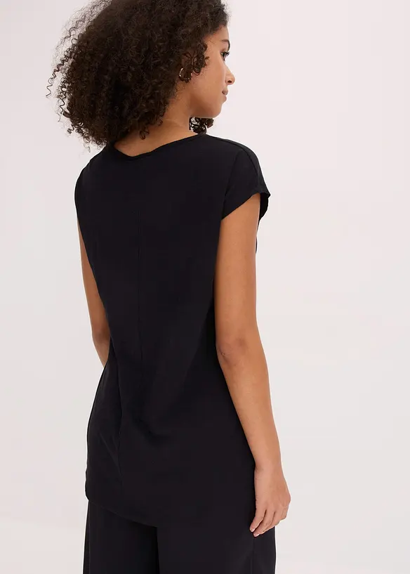 Longshirt aus reiner Bio-Baumwolle in schwarz von hinten (im Anschnitt) - bonprix Longshirt aus reiner Bio-Baumwolle in schwarz von hinten (im Anschnitt) - bonprix