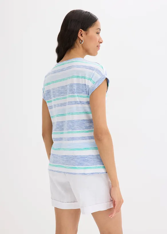 T-Shirt aus reiner Bio-Baumwolle in blau von hinten (im Anschnitt) - bonprix T-Shirt aus reiner Bio-Baumwolle in blau von hinten (im Anschnitt) - bonprix