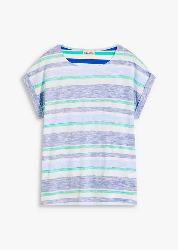 T-Shirt aus reiner Bio-Baumwolle in blau von vorne - bonprix T-Shirt aus reiner Bio-Baumwolle in blau von vorne - bonprix