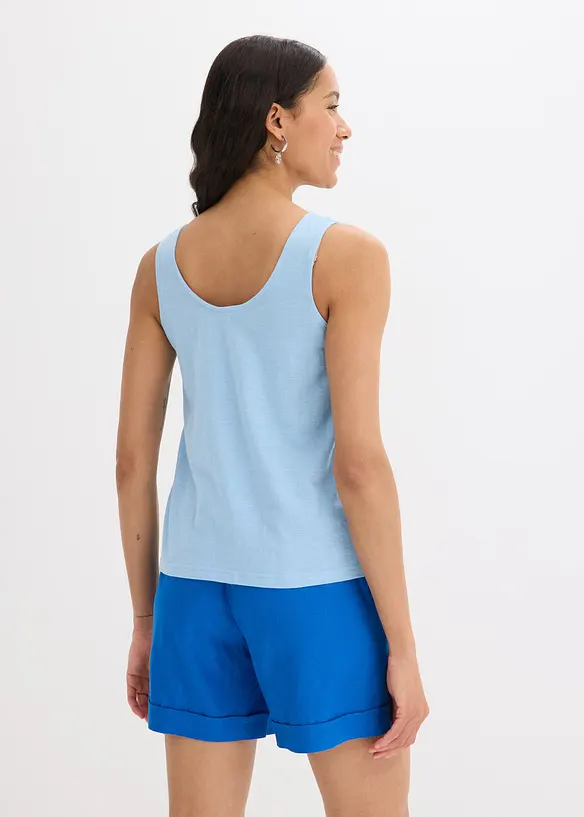 Tanktop aus reiner Bio-Baumwolle in blau von hinten (im Anschnitt) - bonprix