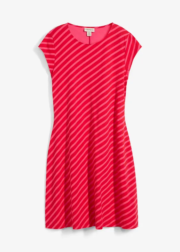 Jersey-Kleid mit figurbetonter Passform in pink von vorne - bonprix Jersey-Kleid mit figurbetonter Passform in pink von vorne - bonprix