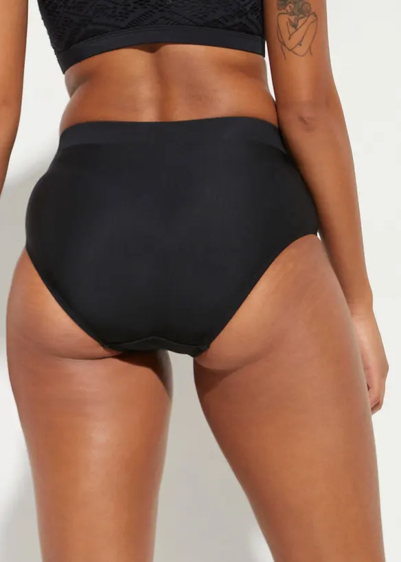 High Waist Light Shape-Bikinihose in schwarz von hinten - bonprix