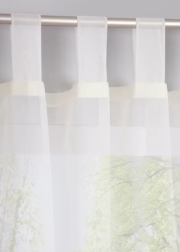 Transparente Gardine aus feinem Voile (2er Pack) in beige - bonprix