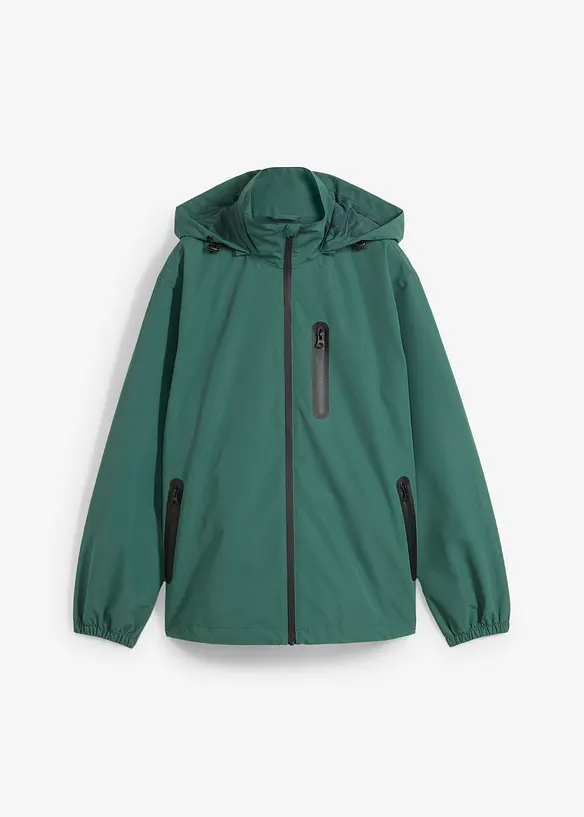 Ultraleichte Regenjacke in grün von vorne - bonprix