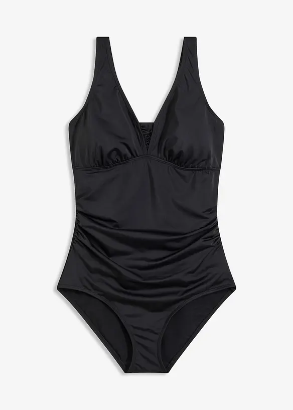Light Shape-Badeanzug mit breiten Trägern in schwarz von vorne - bonprix