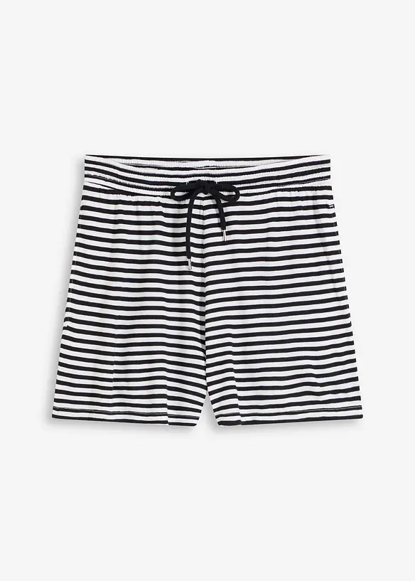Strandshorts aus fließender Viskose in schwarz von vorne - bonprix